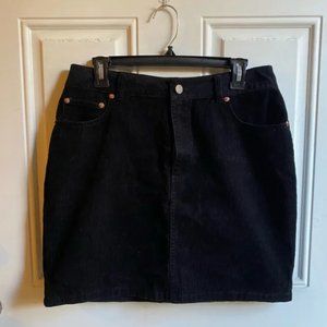 ASOS Denim Black Corduroy Mini Skirt Size 8 / UK 12